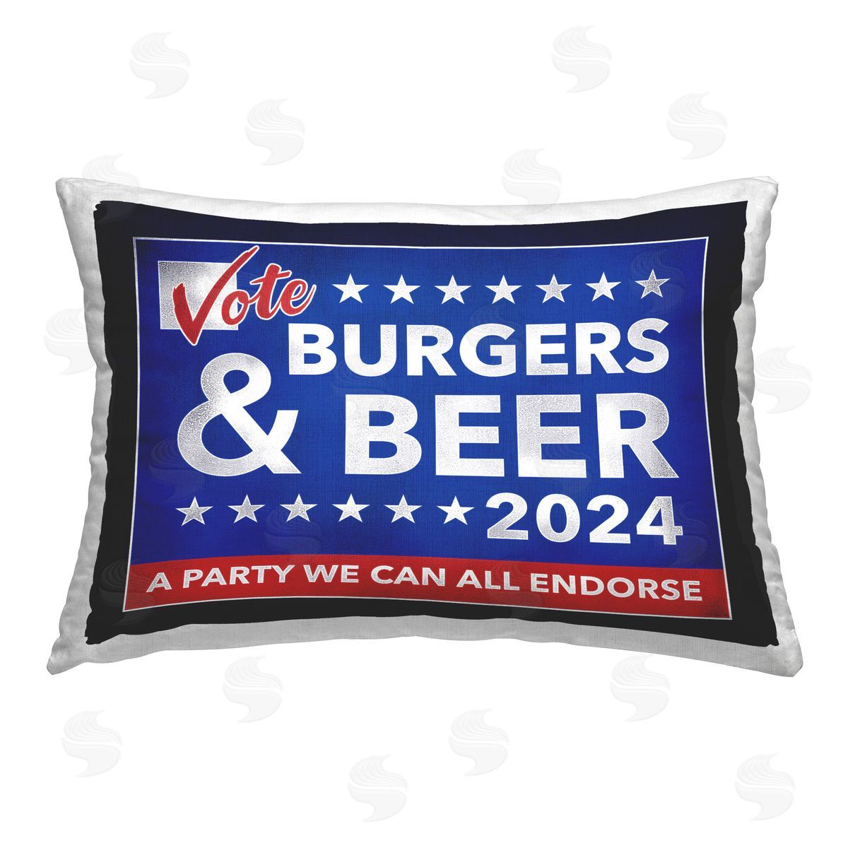 Jedco Brands Inc. Burgers & Beer Vote Printed Plush Polyester Throw Pillow
