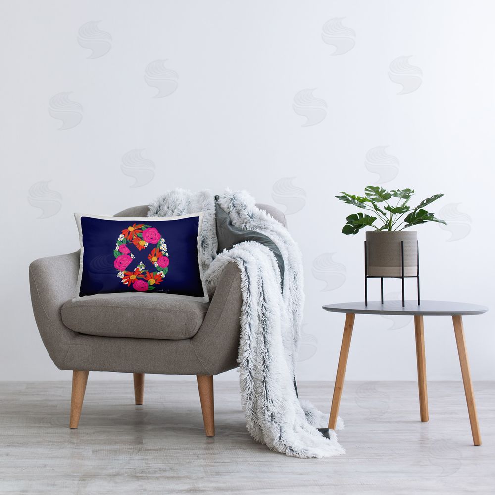 Hannah Byatt Floral Initial Letter X Printed Plush Polyester Throw Pillow On Chair
