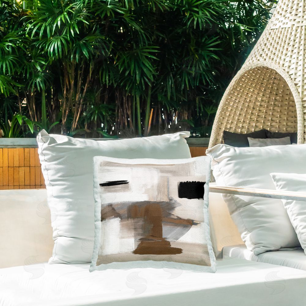 Stella Chang Desert Impression Abstract Outdoor Quick-Dry Polyester Printed Throw Pillow in Back Yard