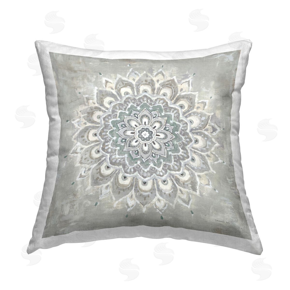 Danhui Nai Gentle Mandala Flower Printed Plush Polyester Throw Pillow
