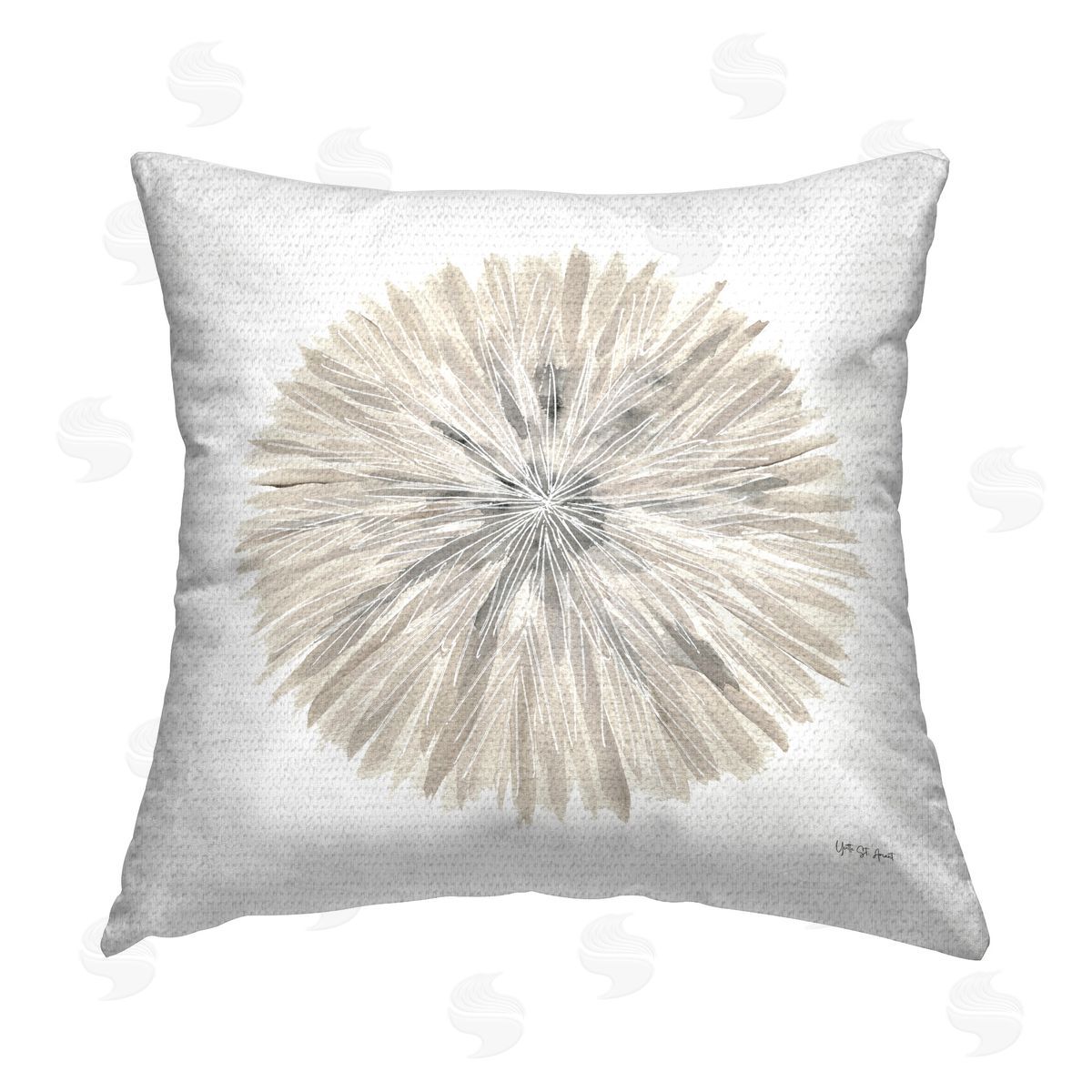 Yvette St. Amant Neutral Nature's Pinwheel Outdoor Quick-Dry Polyester Printed Throw Pillow