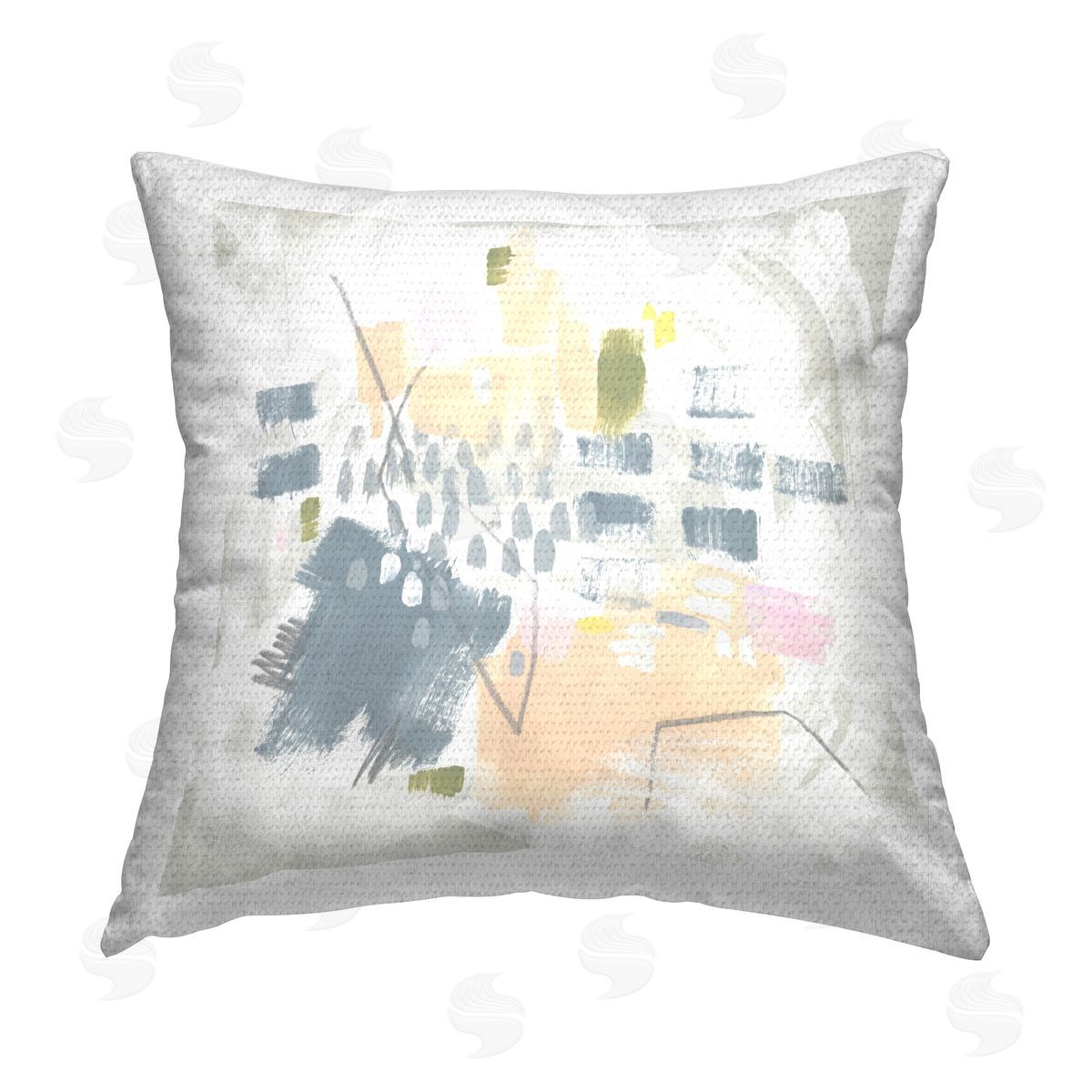 June Erica Vess Centric Pastel Pattern Outdoor Quick-Dry Polyester Printed Throw Pillow