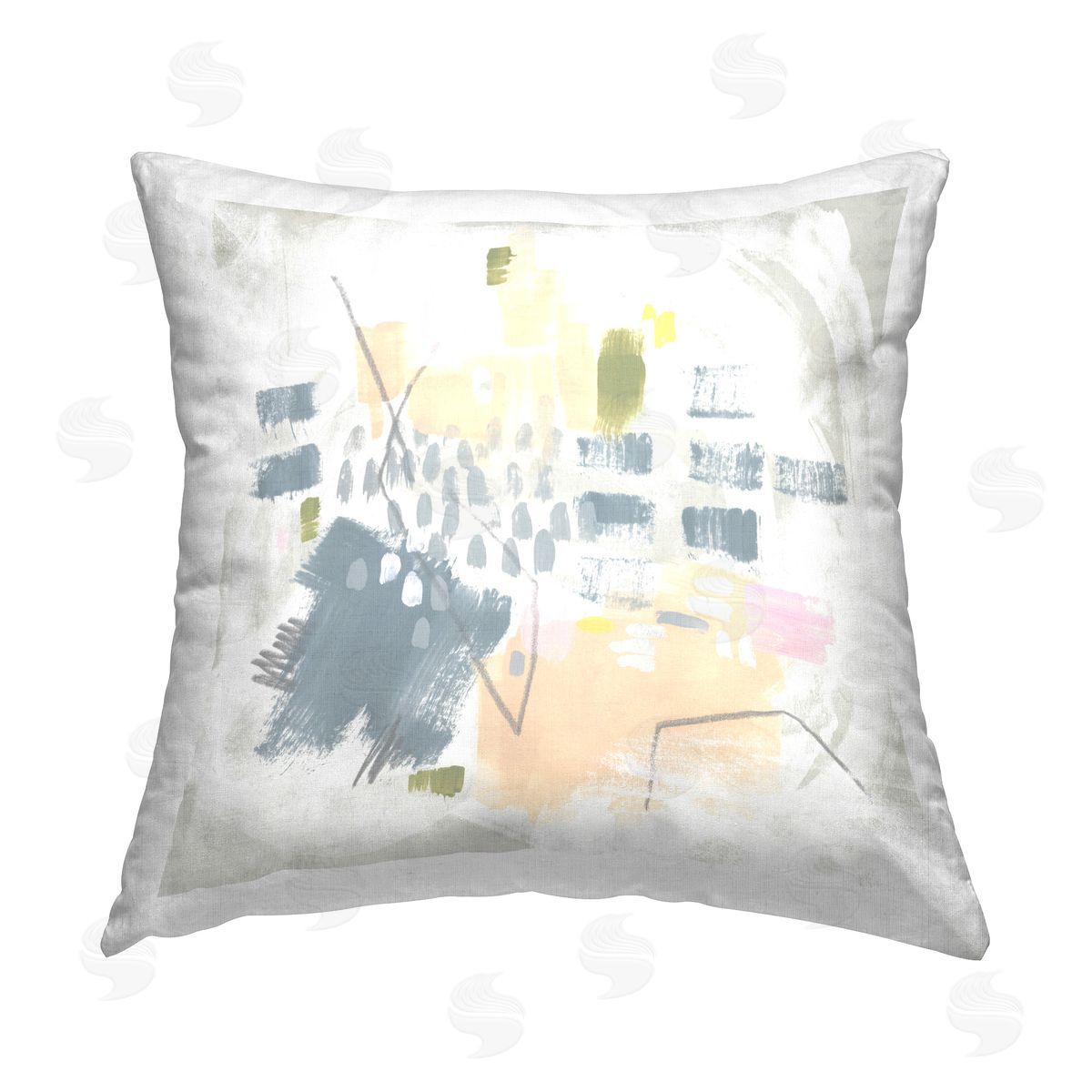 June Erica Vess Centric Pastel Pattern Printed Plush Polyester Throw Pillow