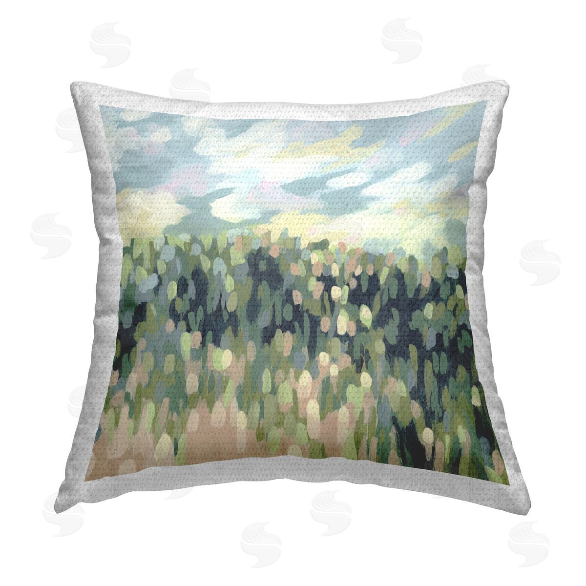 June Erica Vess Abstract Rural Meadow Outdoor Quick-Dry Polyester Printed Throw Pillow