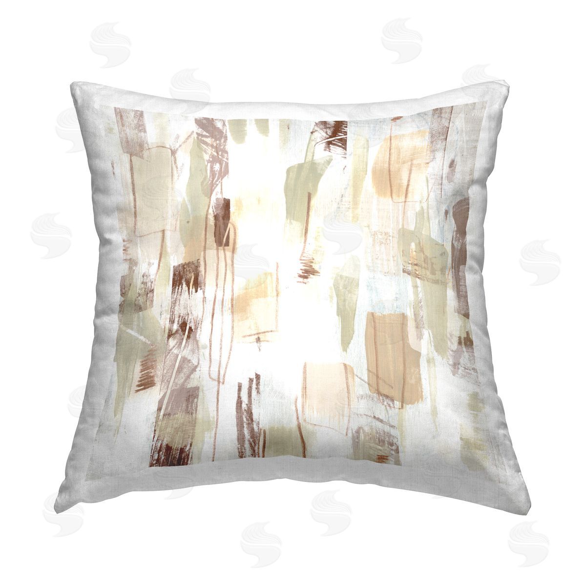 June Erica Vess Scattered Neutral Composition Printed Plush Polyester Throw Pillow