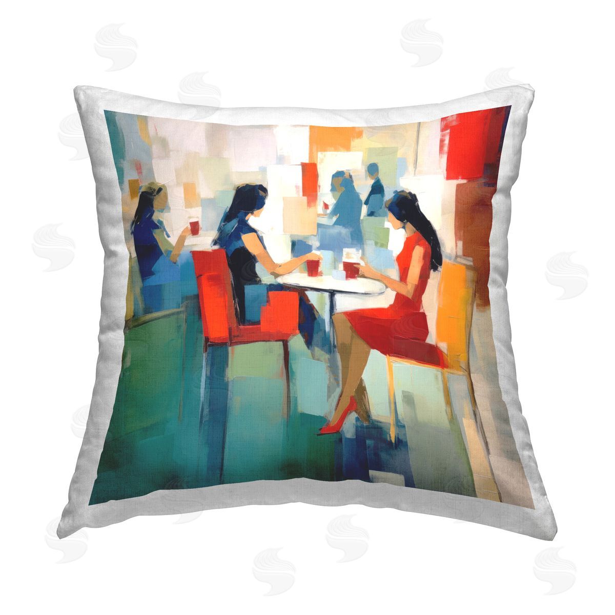 Irena Orlov Restaurant View Abstraction Printed Plush Polyester Throw Pillow