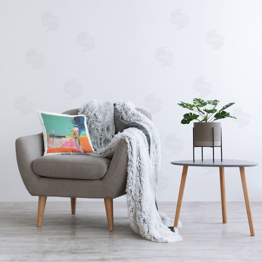 Irena Orlov Golf Course View Printed Plush Polyester Throw Pillow On Chair