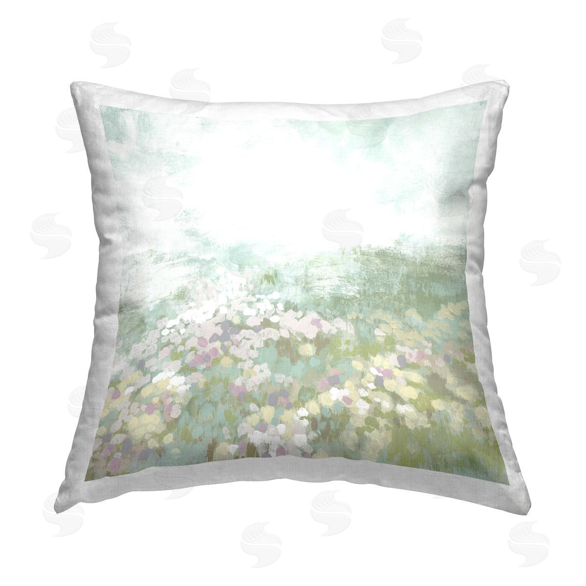 June Erica Vess Rural Meadow Impression Printed Plush Polyester Throw Pillow
