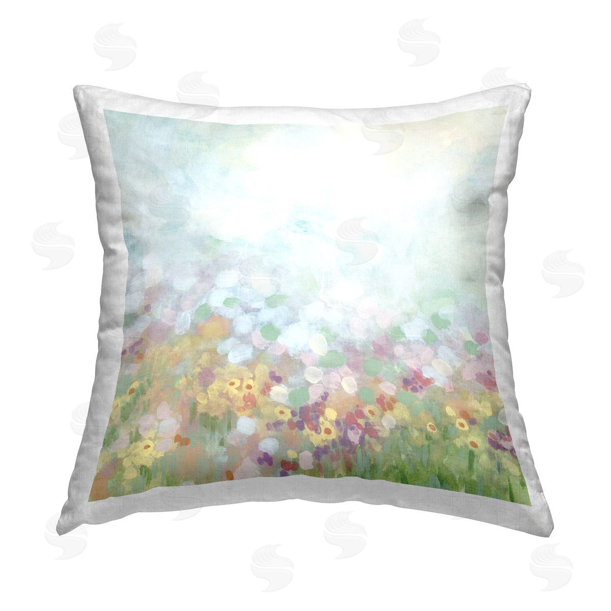 June Erica Vess Abstract Daisy Field Printed Plush Polyester Throw Pillow