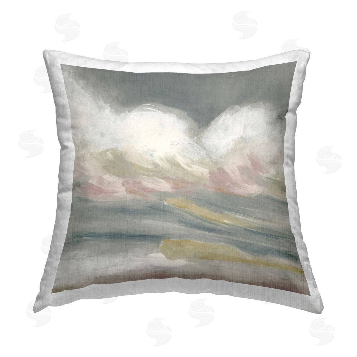June Erica Vess Stormy Rolling Waves Printed Plush Polyester Throw Pillow
