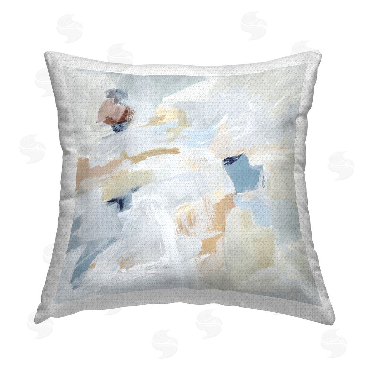 Victoria Barnes Subtle Abstract with Blue Outdoor Quick-Dry Polyester Printed Throw Pillow