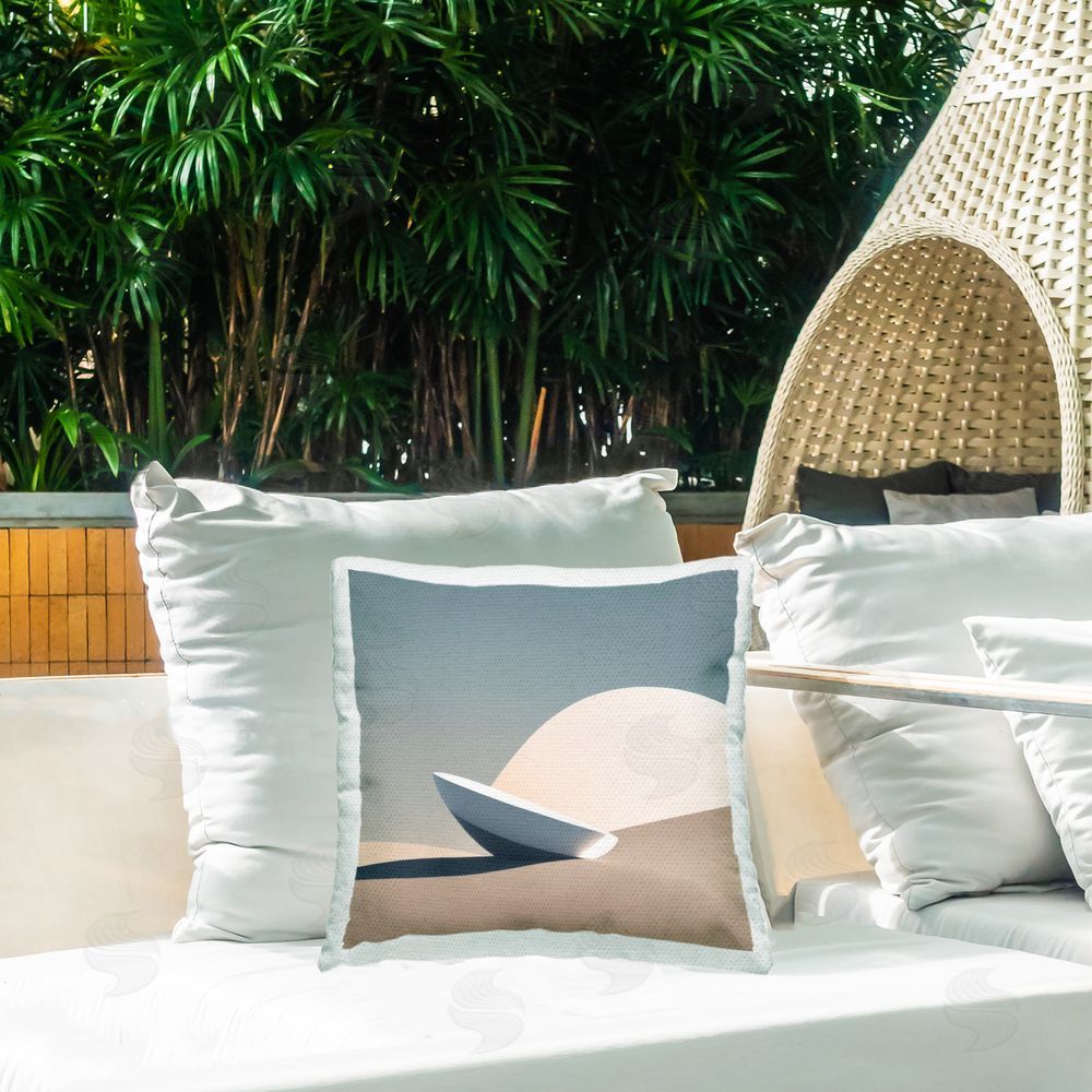 Denise Dundon Buried Space Capsule Outdoor Quick-Dry Polyester Printed Throw Pillow in Back Yard