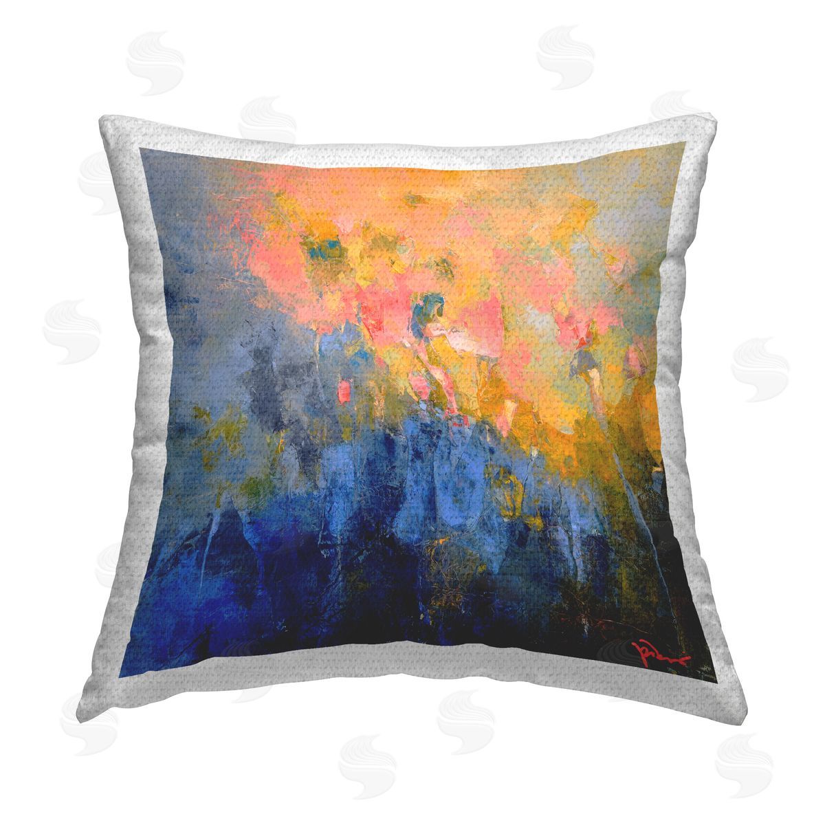 Patrick Dennis Radiant Abstract Impression Outdoor Quick-Dry Polyester Printed Throw Pillow