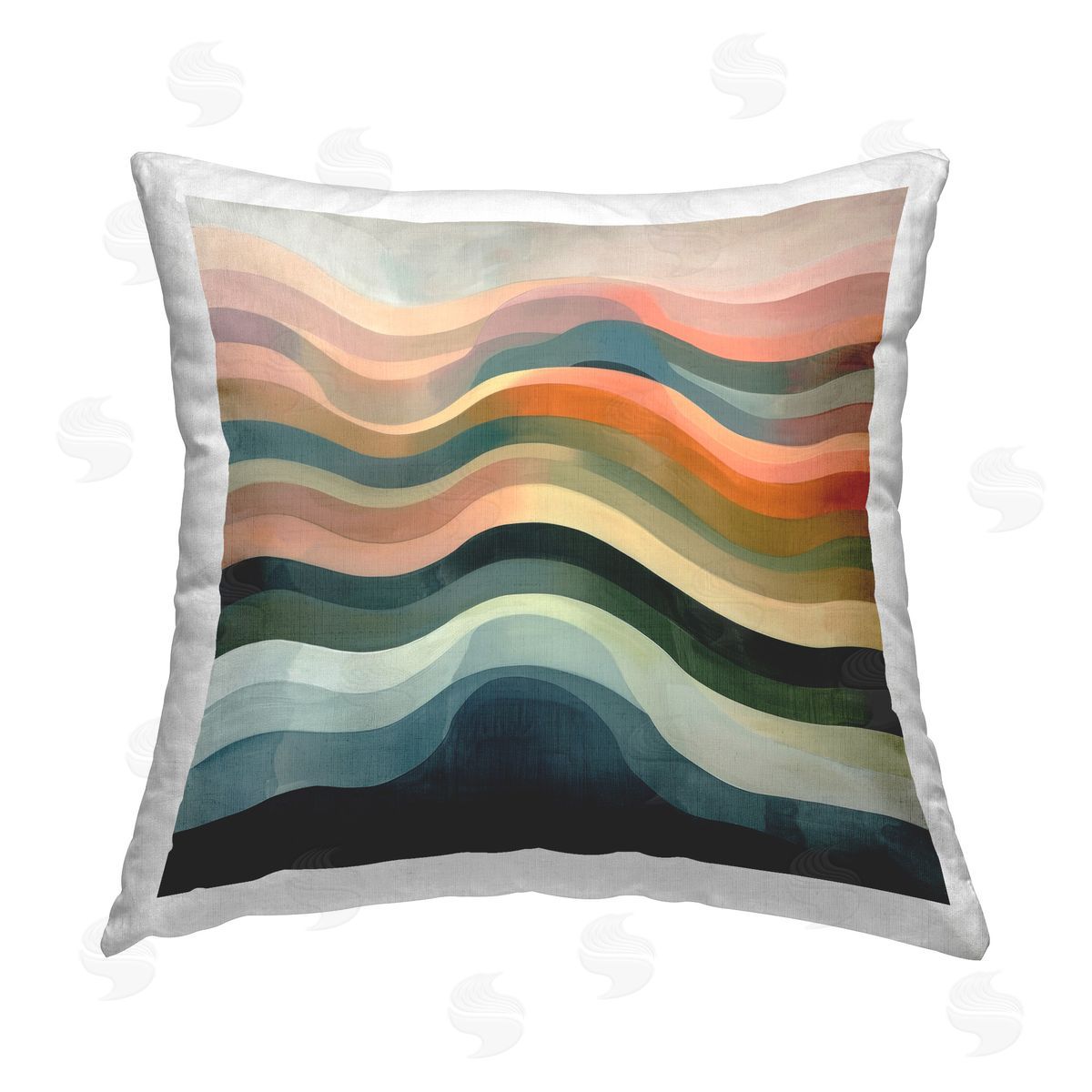 Lazar Studio Fluid Dynamics Pattern Printed Plush Polyester Throw Pillow