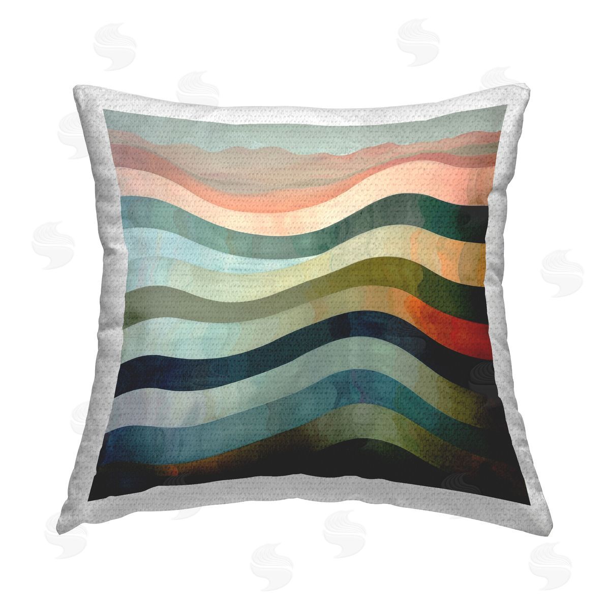 Lazar Studio Fluid Dynamic Stripes Outdoor Quick-Dry Polyester Printed Throw Pillow