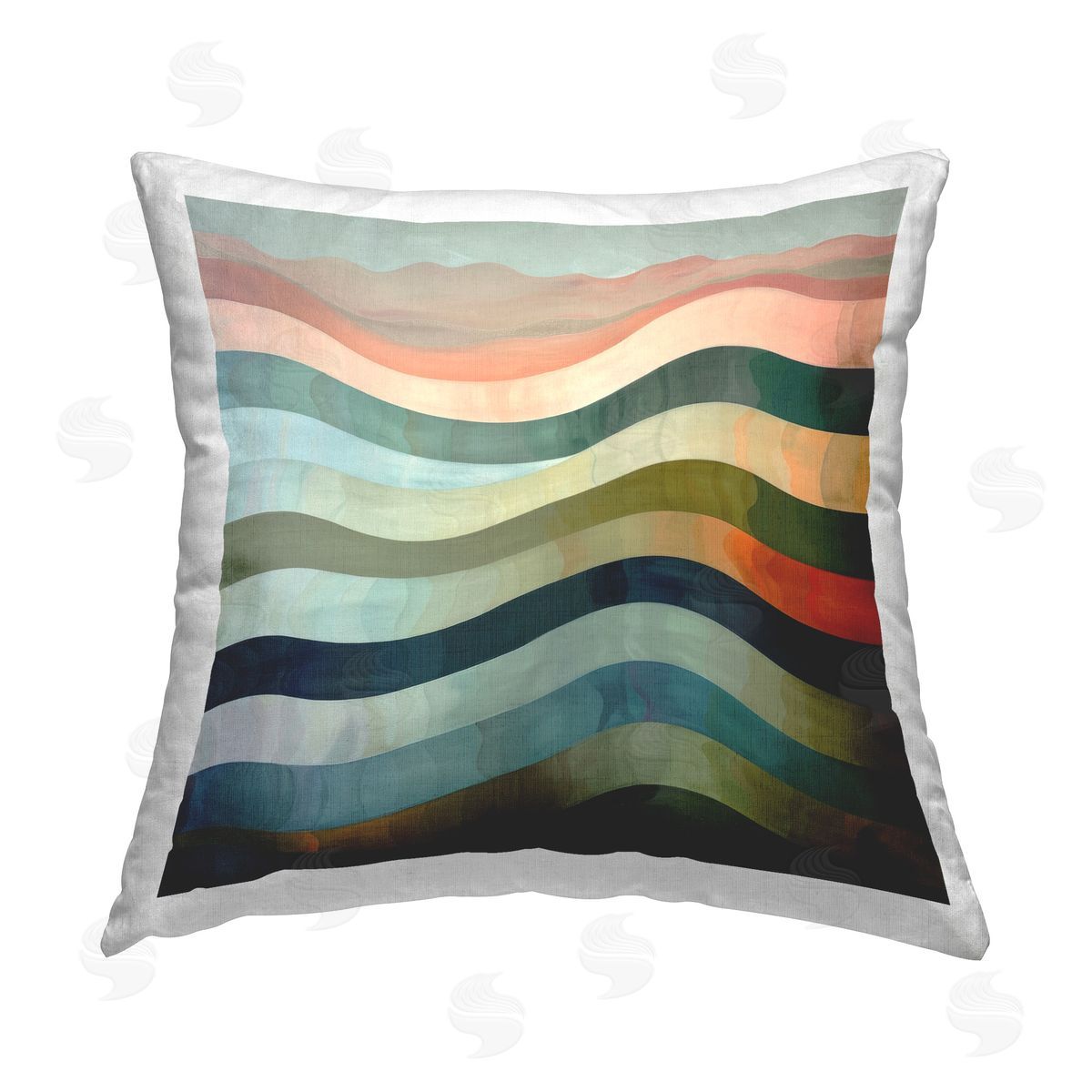 Lazar Studio Fluid Dynamic Stripes Printed Plush Polyester Throw Pillow