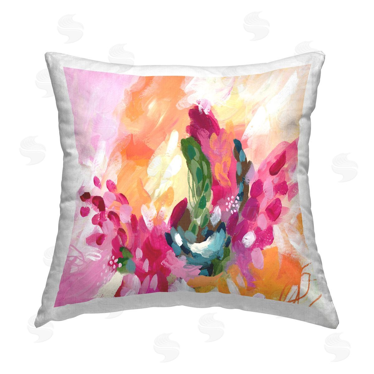 Lisa Nohren Abstract Tropical Punch Printed Plush Polyester Throw Pillow