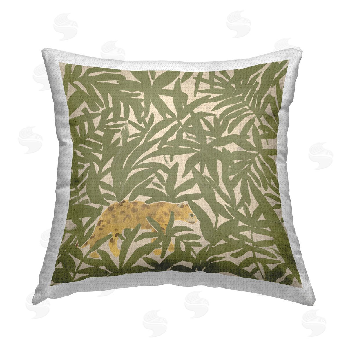 June Erica Vess Prowling Cheetah in Plants Outdoor Quick-Dry Polyester Printed Throw Pillow