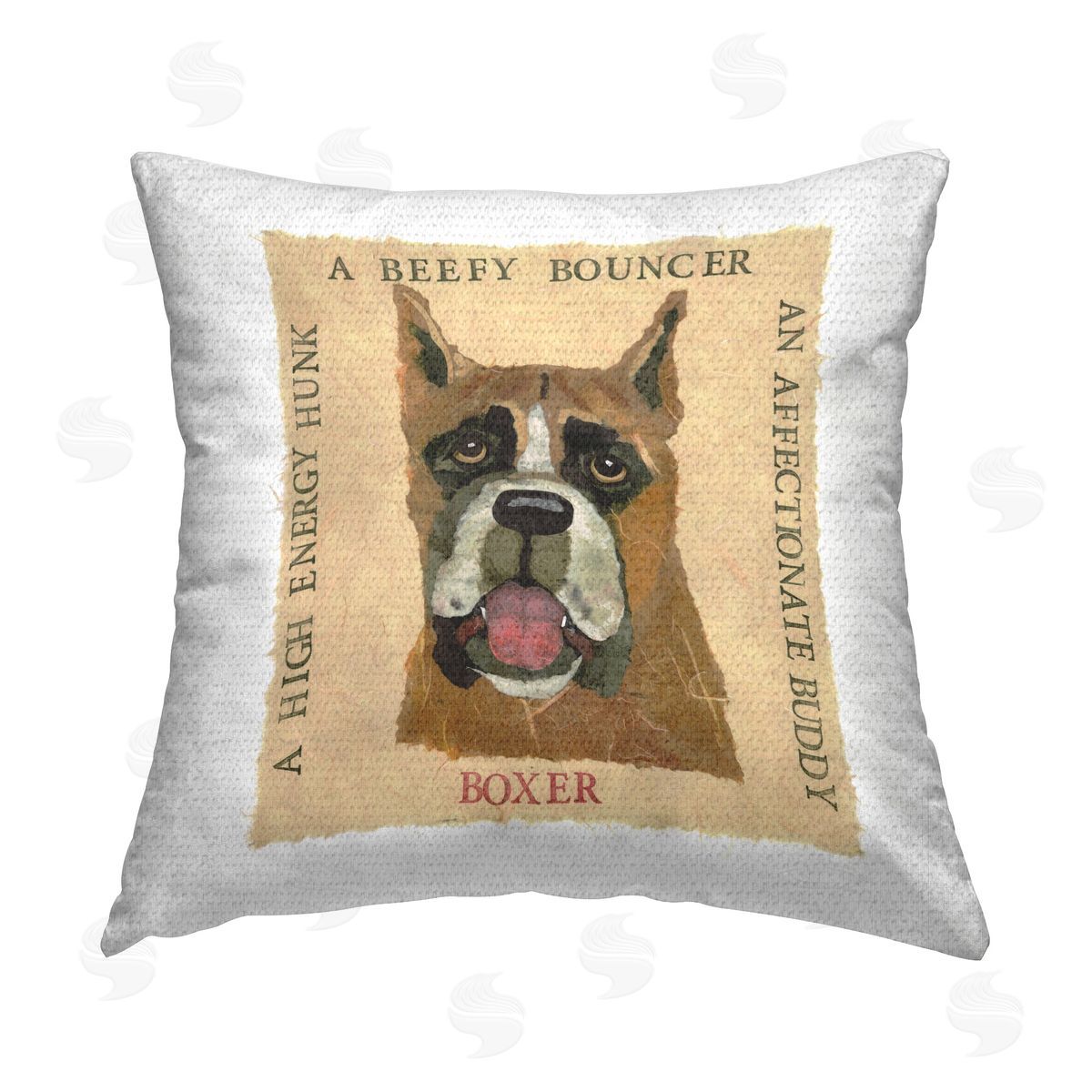 Nancy Overton Fun Boxer Pet Phrases Outdoor Quick-Dry Polyester Printed Throw Pillow
