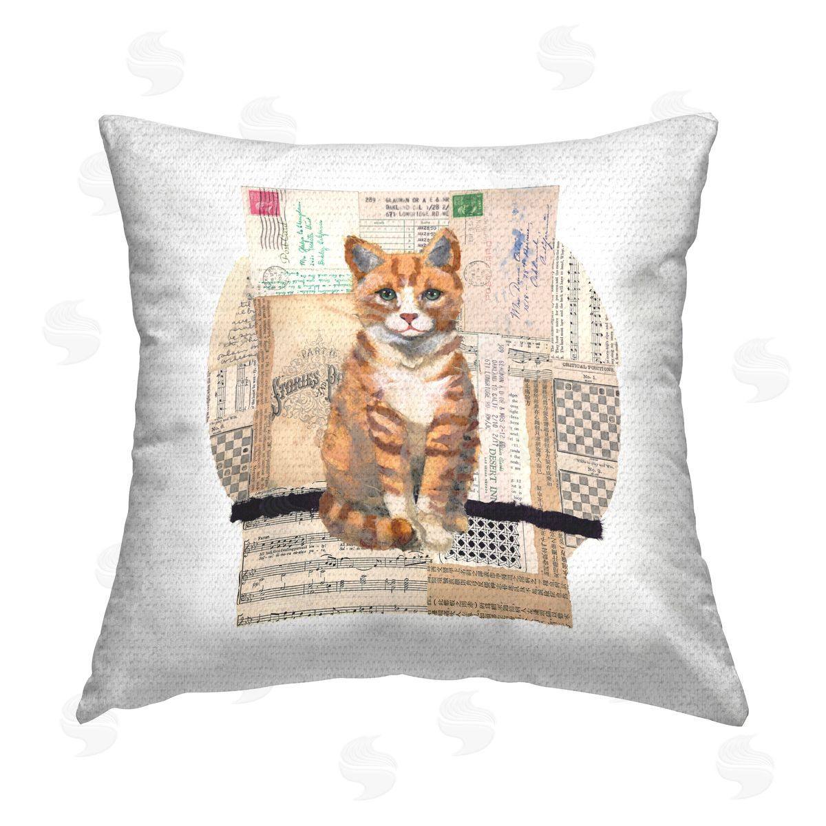 Nancy Overton Orange Cat Collage Outdoor Quick-Dry Polyester Printed Throw Pillow