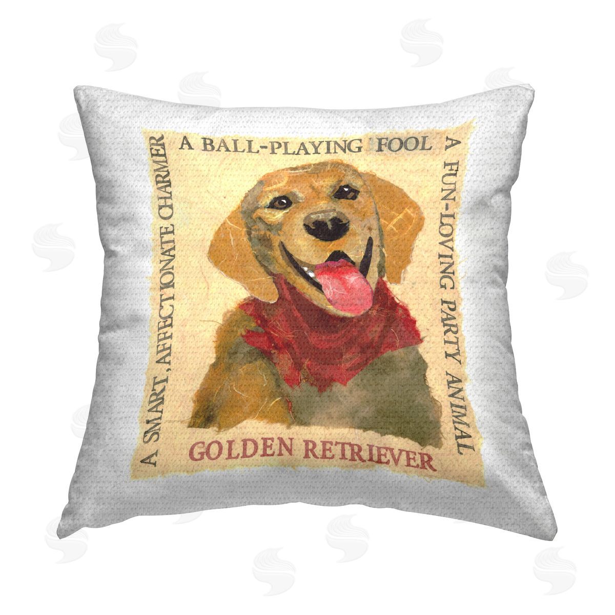 Nancy Overton Fun Golden Retriever Phrases Outdoor Quick-Dry Polyester Printed Throw Pillow