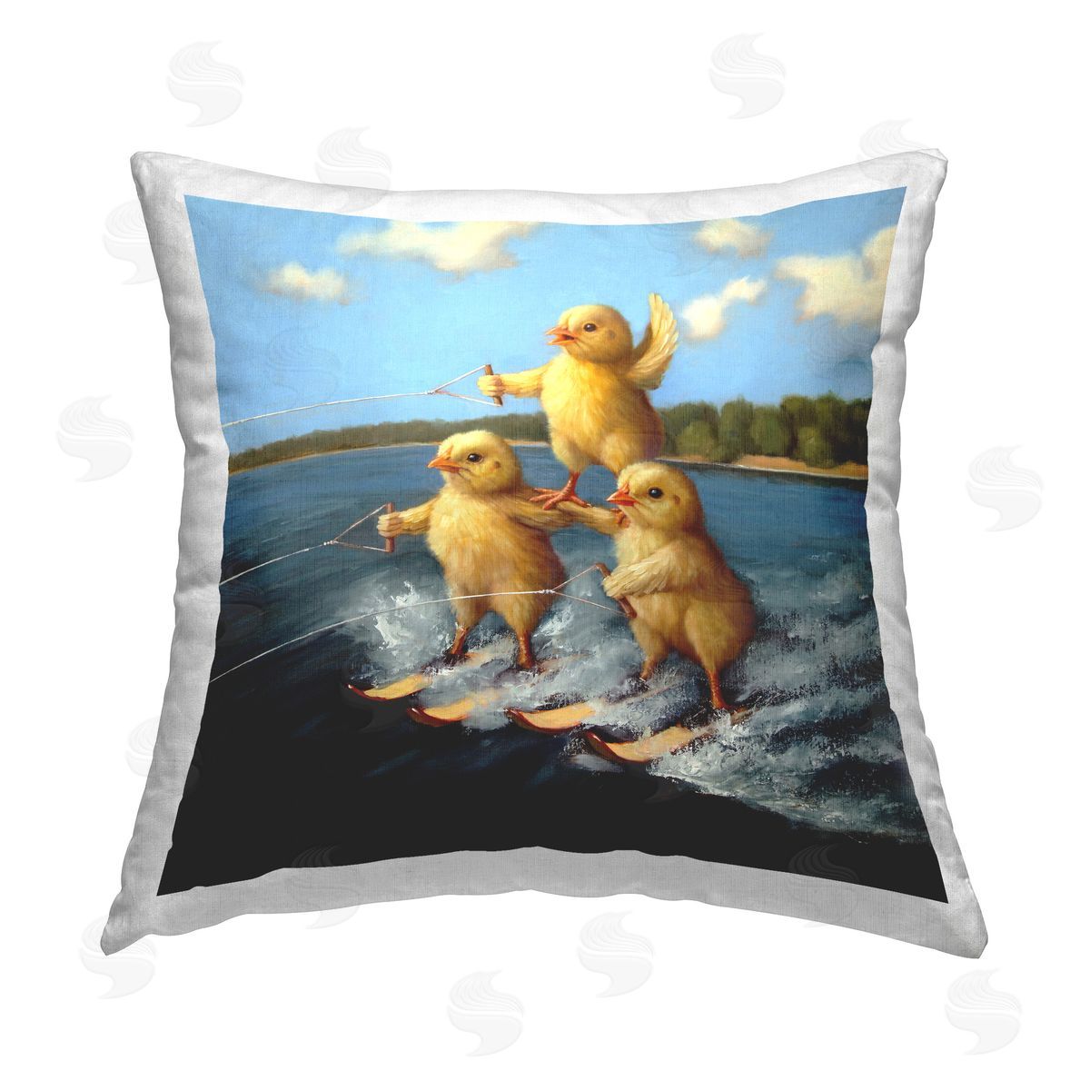 Lucia Heffernan Water Skiing Chicks Printed Plush Polyester Throw Pillow