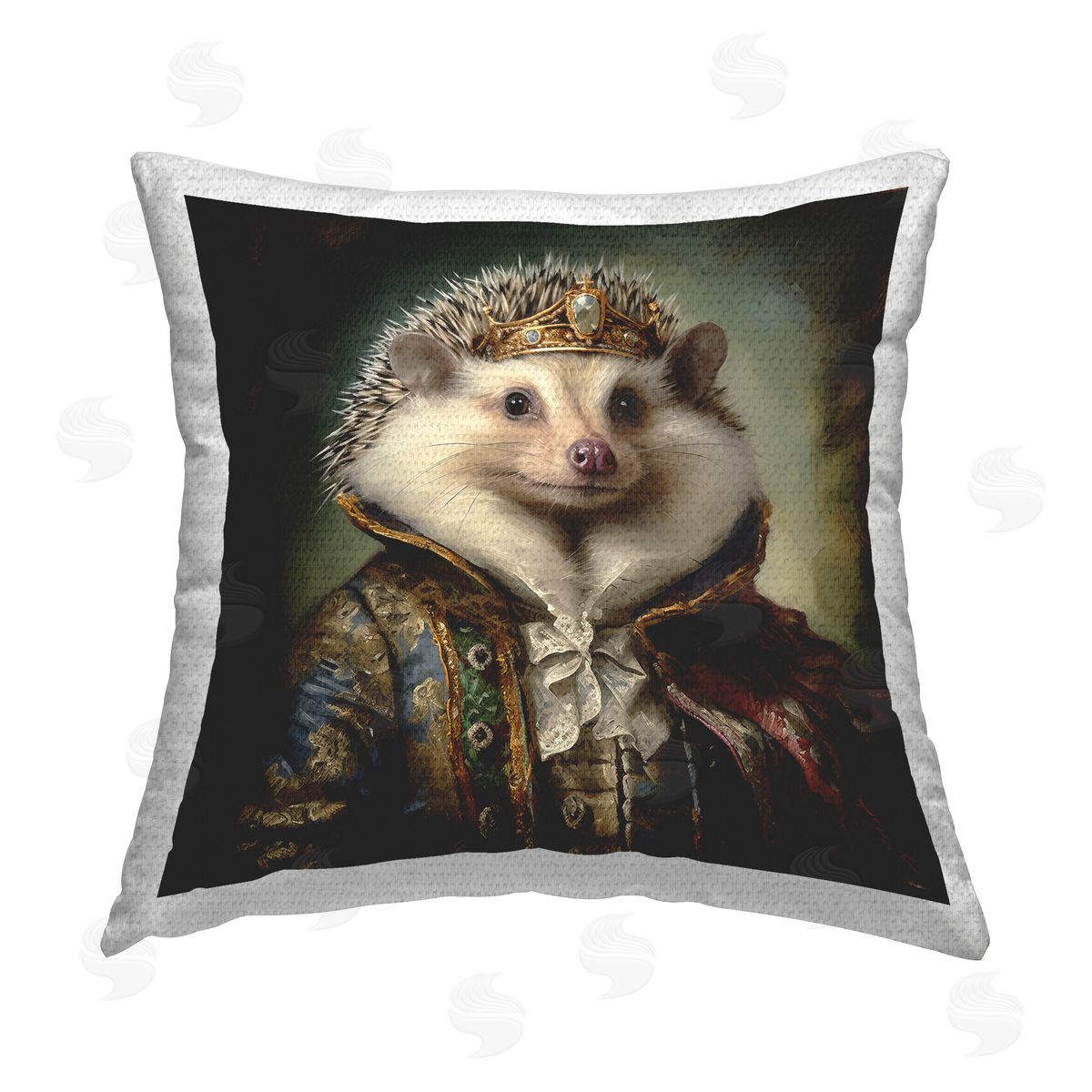 Lazar Studio Hedgehog Regal Transformation Outdoor Quick-Dry Polyester Printed Throw Pillow