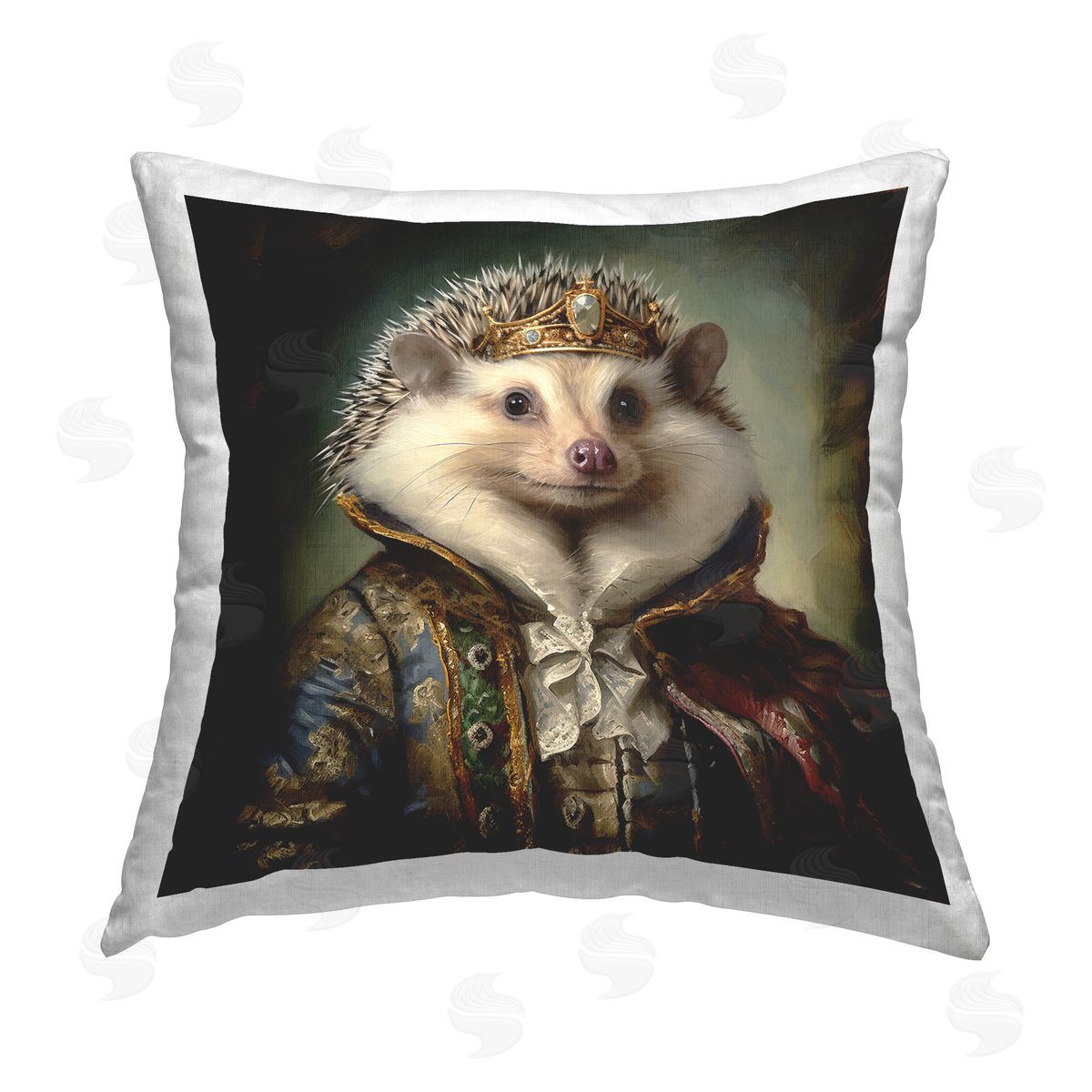 Lazar Studio Hedgehog Regal Transformation Printed Plush Polyester Throw Pillow