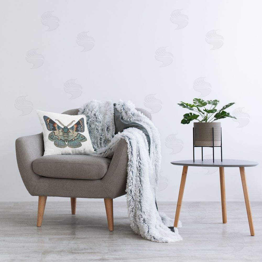 Lena Owens Symbol Of Change Moth Printed Plush Polyester Throw Pillow On Chair