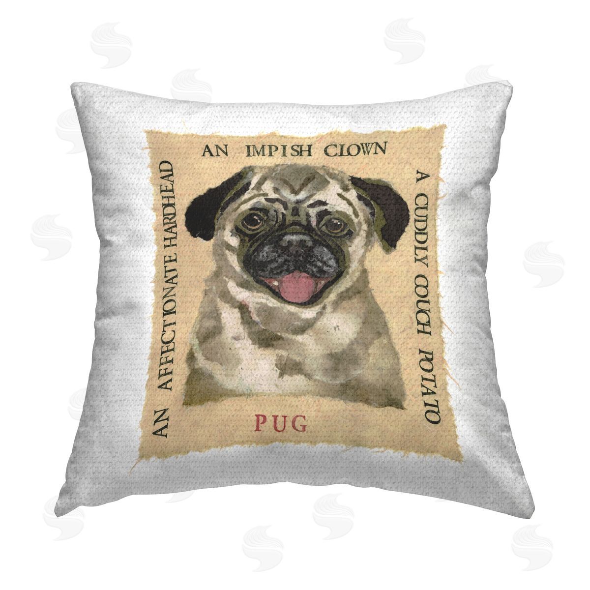 Nancy Overton Fun Pug Pet Phrases Outdoor Quick-Dry Polyester Printed Throw Pillow