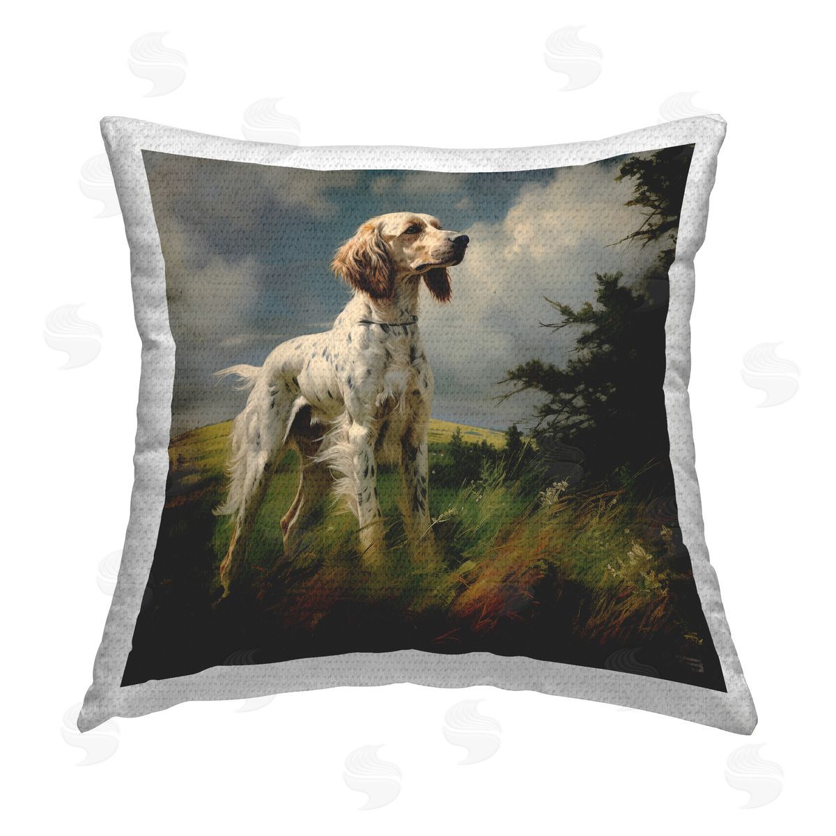 Roozbeh Bahramali Windswept Country Dog Outdoor Quick-Dry Polyester Printed Throw Pillow
