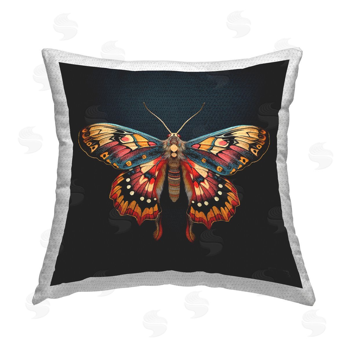 Roozbeh Bahramali Vivid Patterned Moth Outdoor Quick-Dry Polyester Printed Throw Pillow