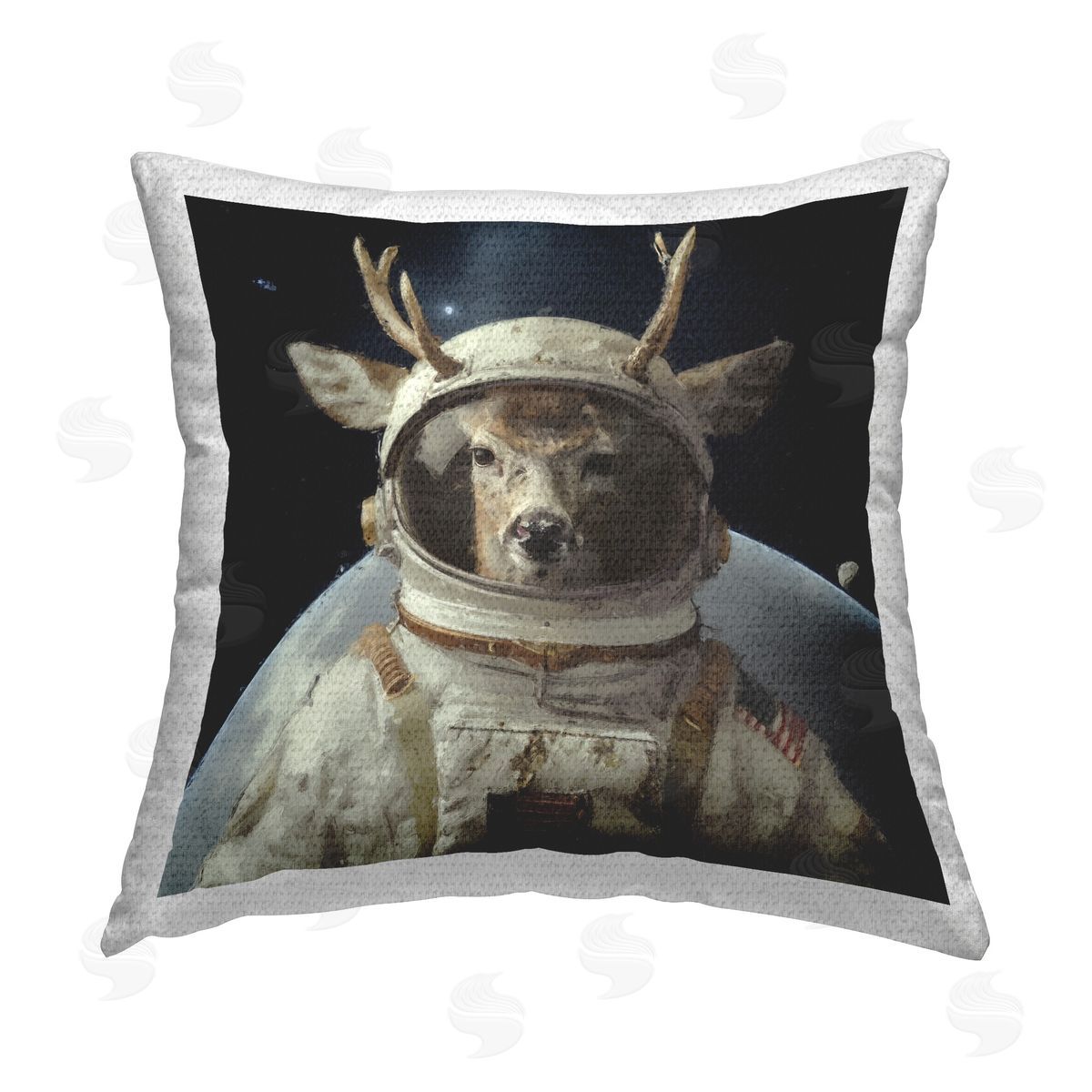 Sean Parnell Space Astronaut Deer Outdoor Quick-Dry Polyester Printed Throw Pillow