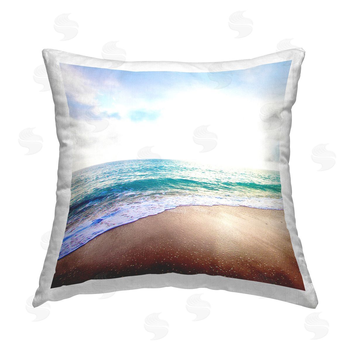 Susan Bryant Sun Shining over Beach Printed Plush Polyester Throw Pillow