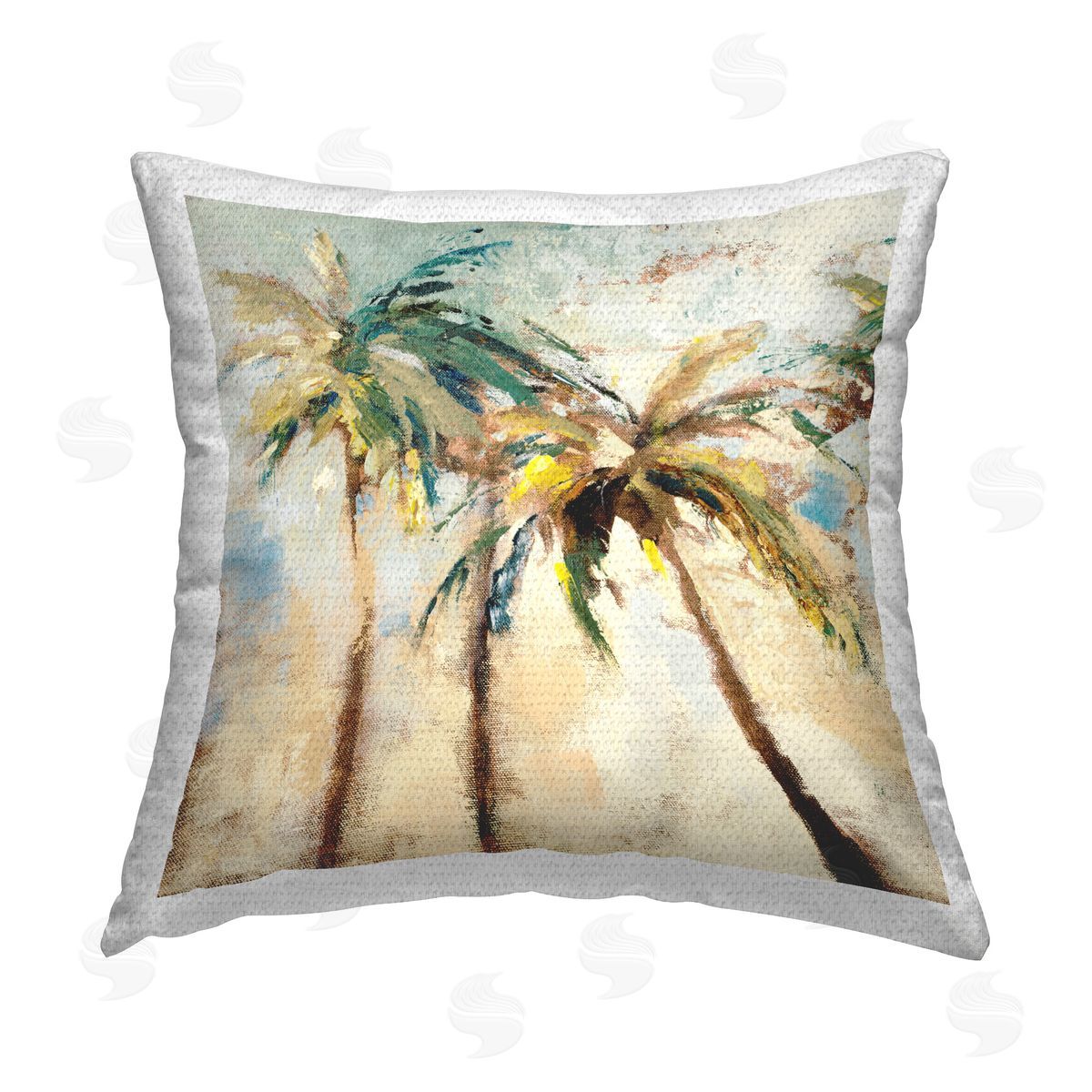 Lanie Loreth Tall Palm Trees Abstract Outdoor Quick-Dry Polyester Printed Throw Pillow