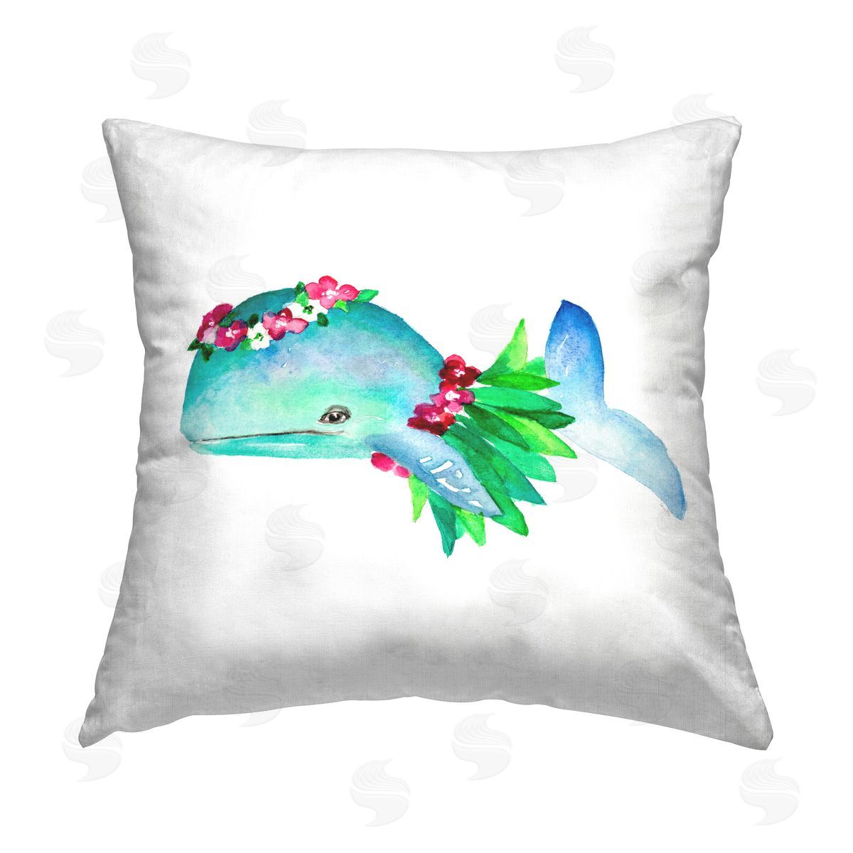 Lanie Loreth Hula Skirt Whale Printed Plush Polyester Throw Pillow