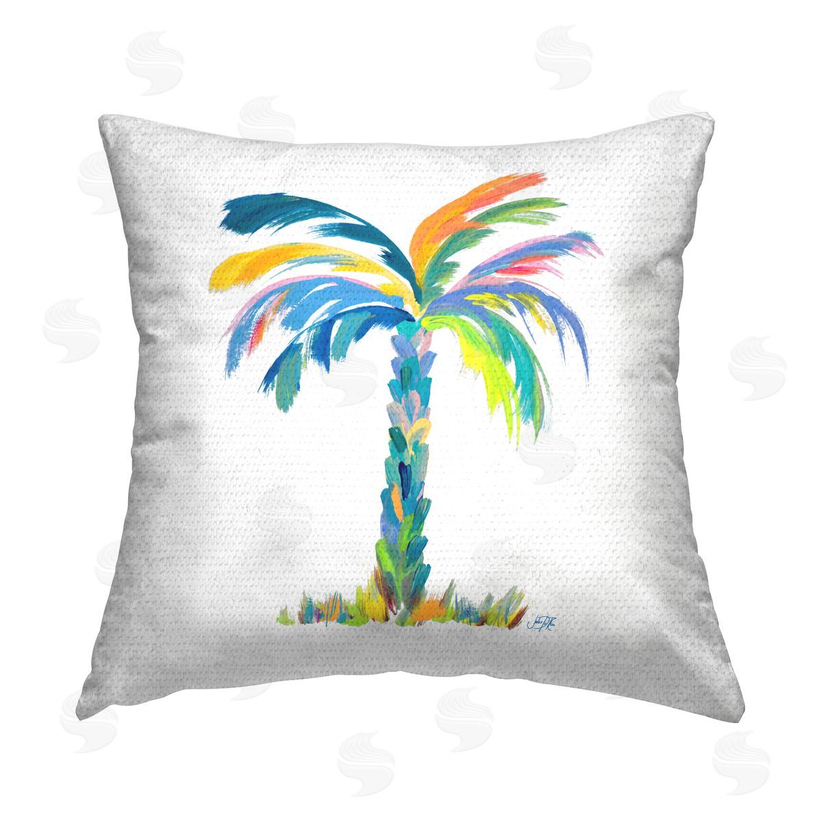 Julie DeRice Bold Brushed Palm Outdoor Quick-Dry Polyester Printed Throw Pillow