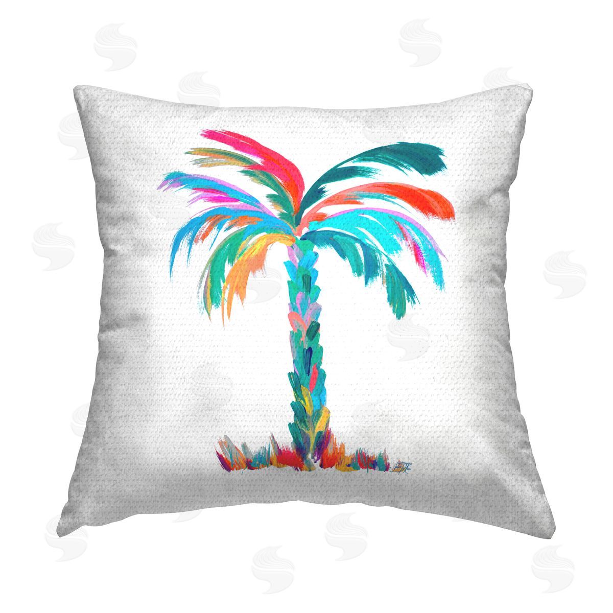 Julie DeRice Vivid Palm Tree Outdoor Quick-Dry Polyester Printed Throw Pillow