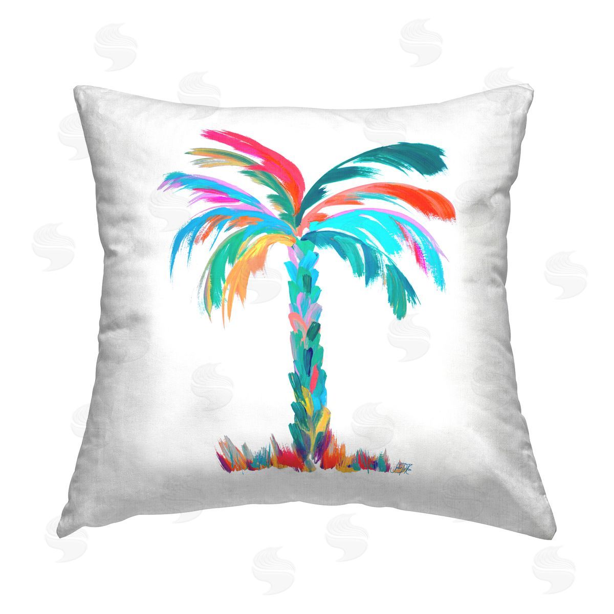 Julie DeRice Vivid Palm Tree Printed Plush Polyester Throw Pillow