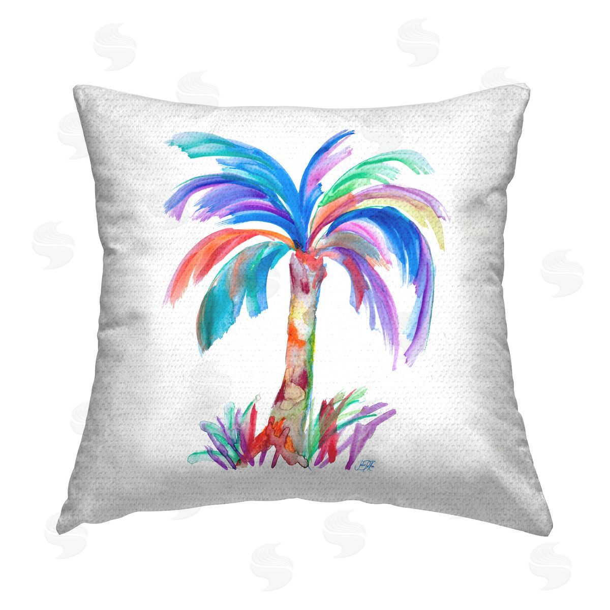 Julie DeRice Bold Palm Tree Outdoor Quick-Dry Polyester Printed Throw Pillow