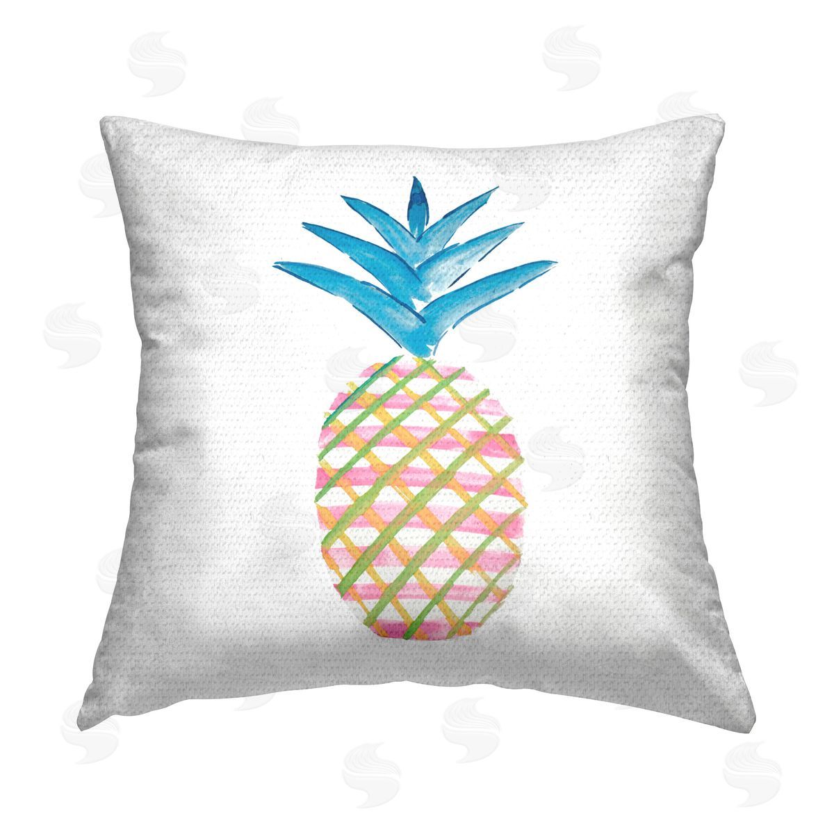 Julie DeRice Tropical Tartan Pineapple Outdoor Quick-Dry Polyester Printed Throw Pillow