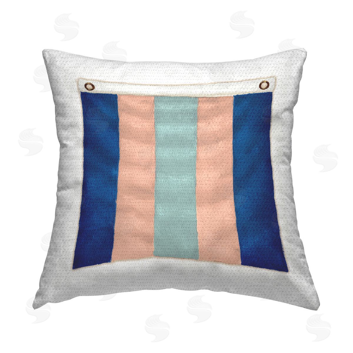 James Wiens Striped Nautical Flag Outdoor Quick-Dry Polyester Printed Throw Pillow