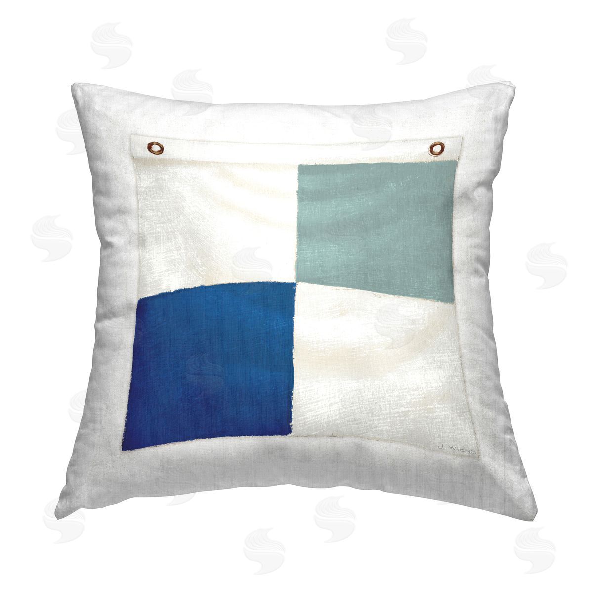 James Wiens Checkered Boat Flag Printed Plush Polyester Throw Pillow