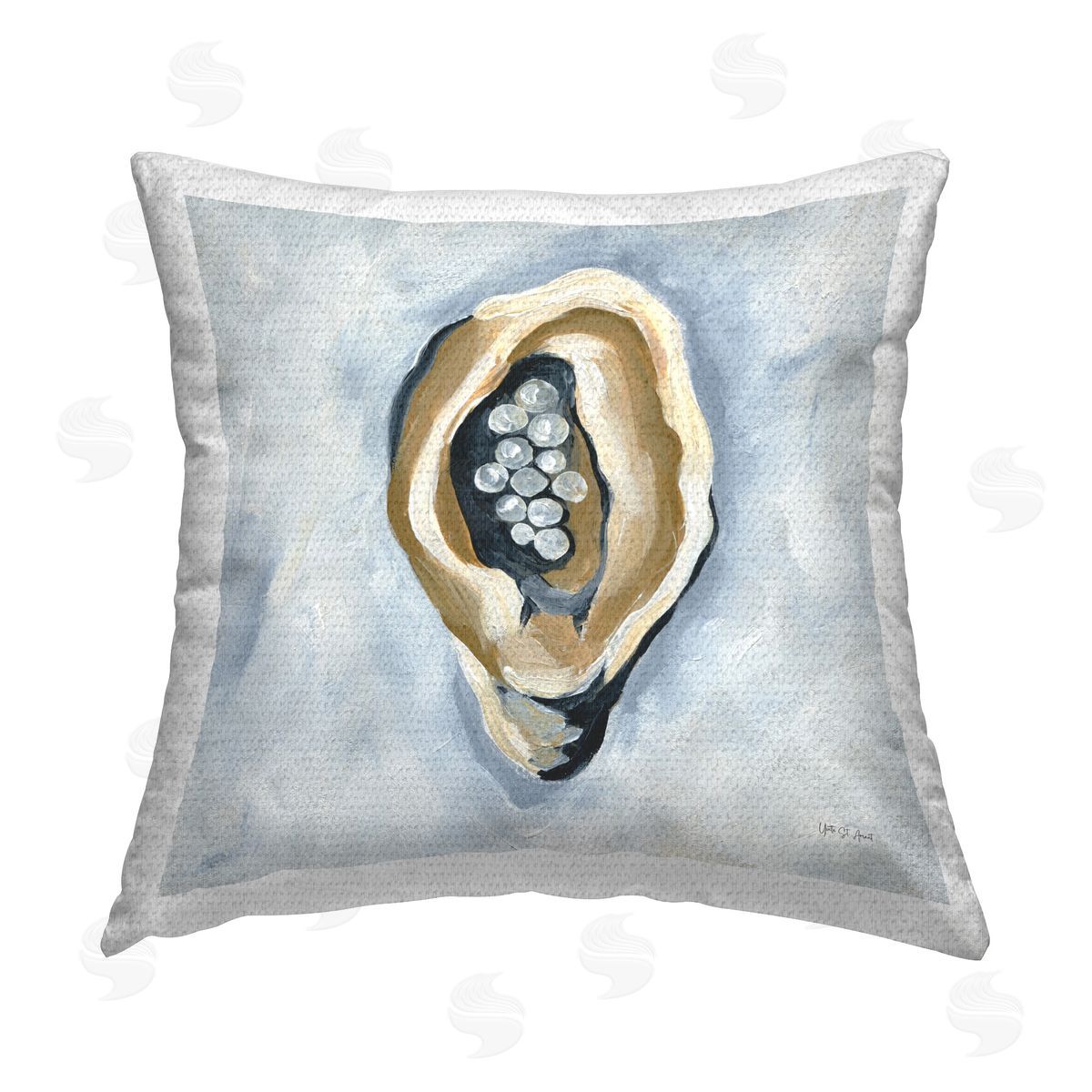 Yvette St. Amant World Is Your Oyster Outdoor Quick-Dry Polyester Printed Throw Pillow