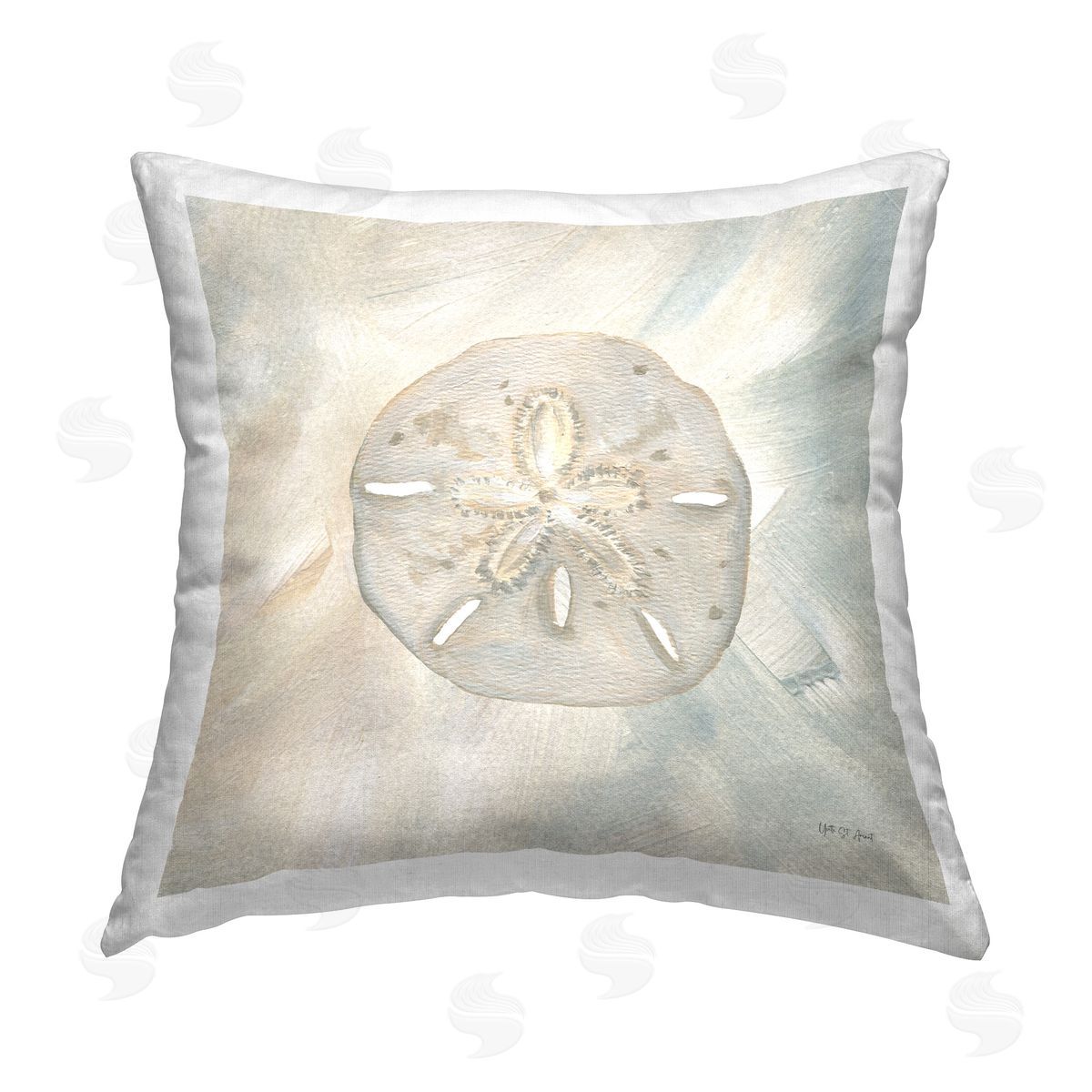 Yvette St. Amant Soft Sand Dollar Printed Plush Polyester Throw Pillow