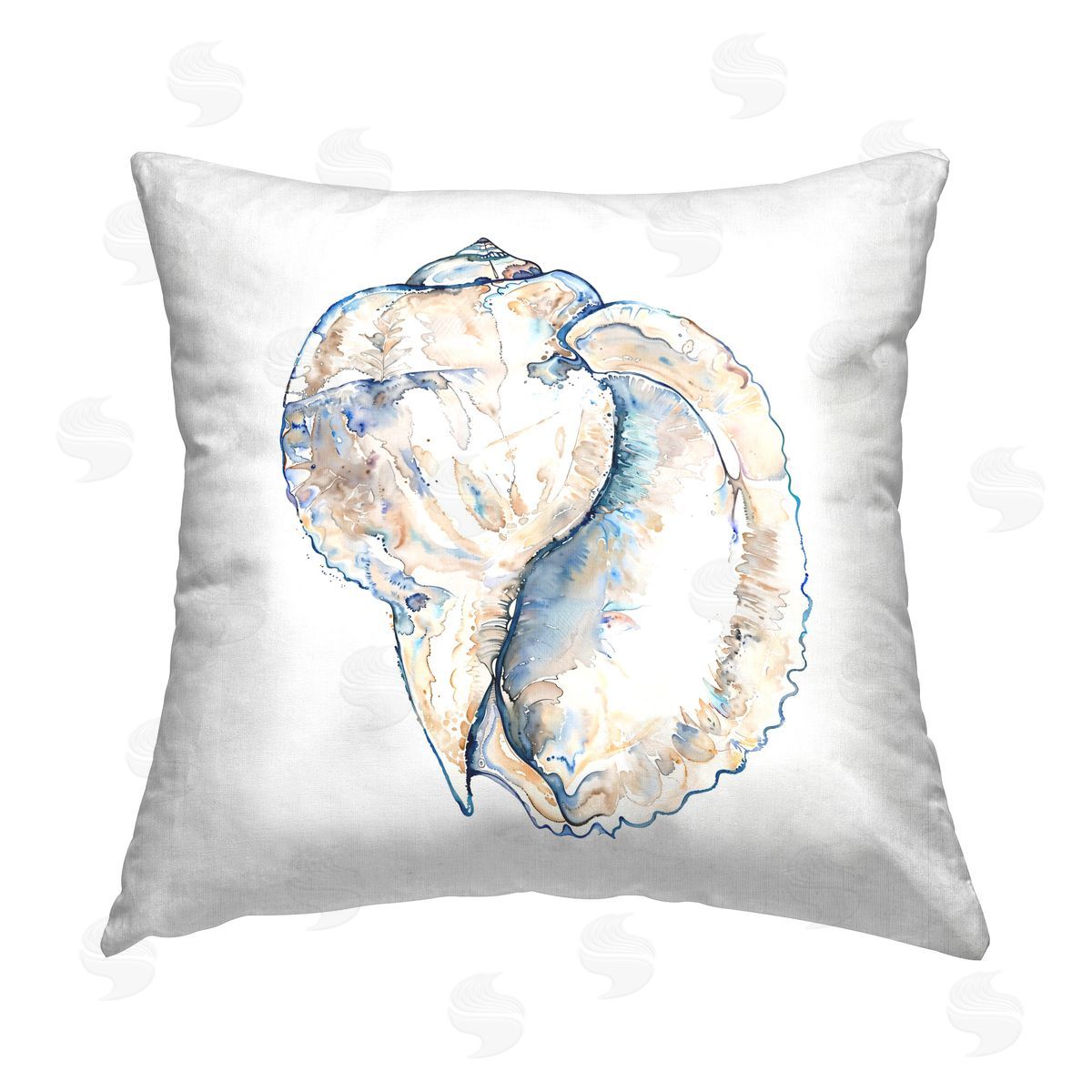 Christine Zalewski Conch Shell on White Printed Plush Polyester Throw Pillow