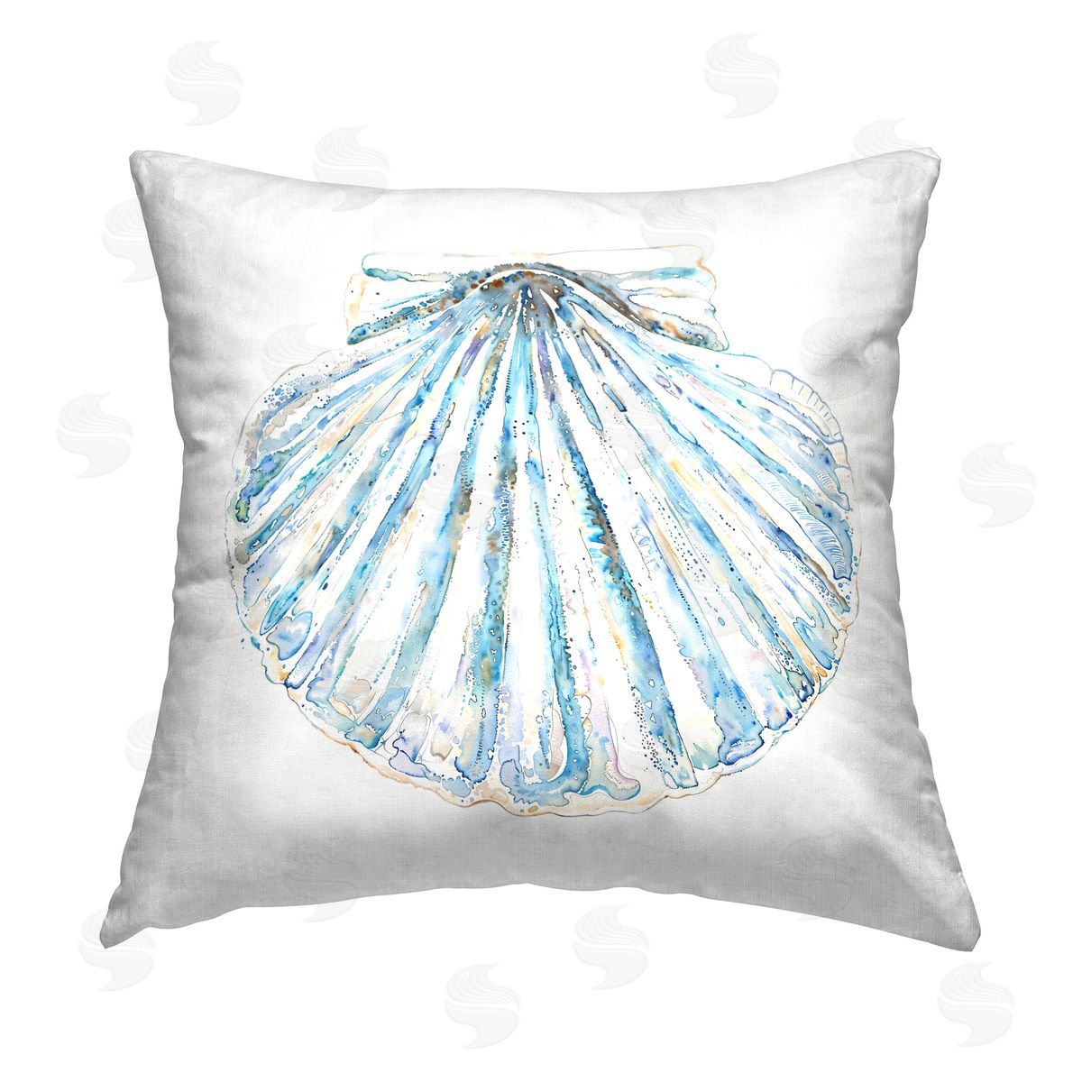 Christine Zalewski Clam Shell on White Printed Plush Polyester Throw Pillow