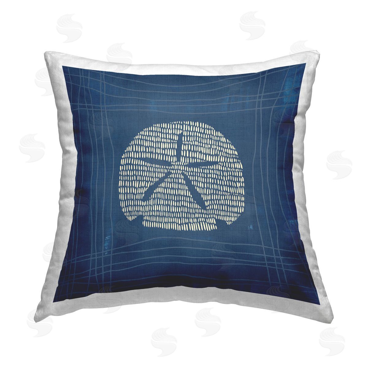Jetty Home LLC Sand Dollar on Blue Printed Plush Polyester Throw Pillow
