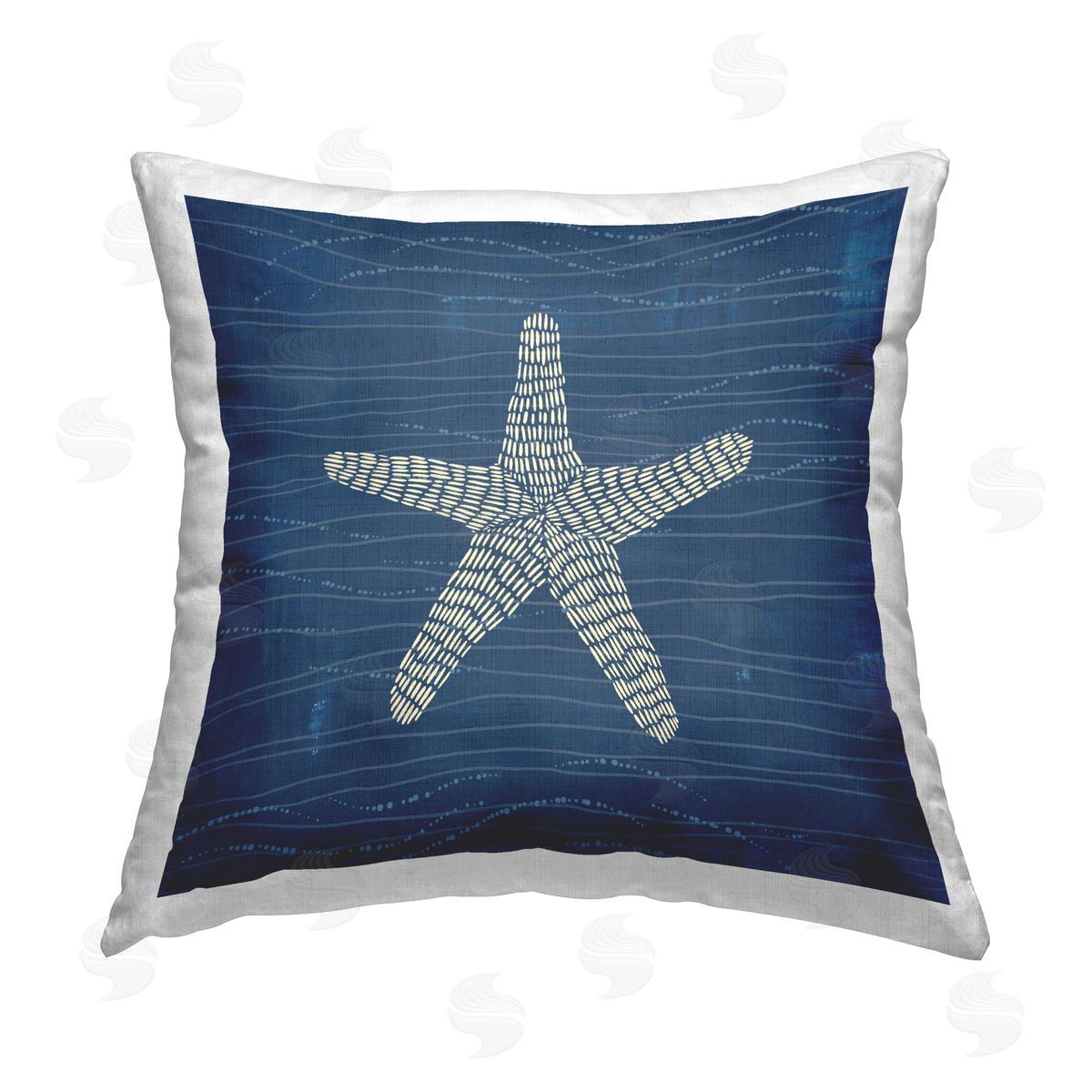 Jetty Home LLC Starfish on Blue Printed Plush Polyester Throw Pillow