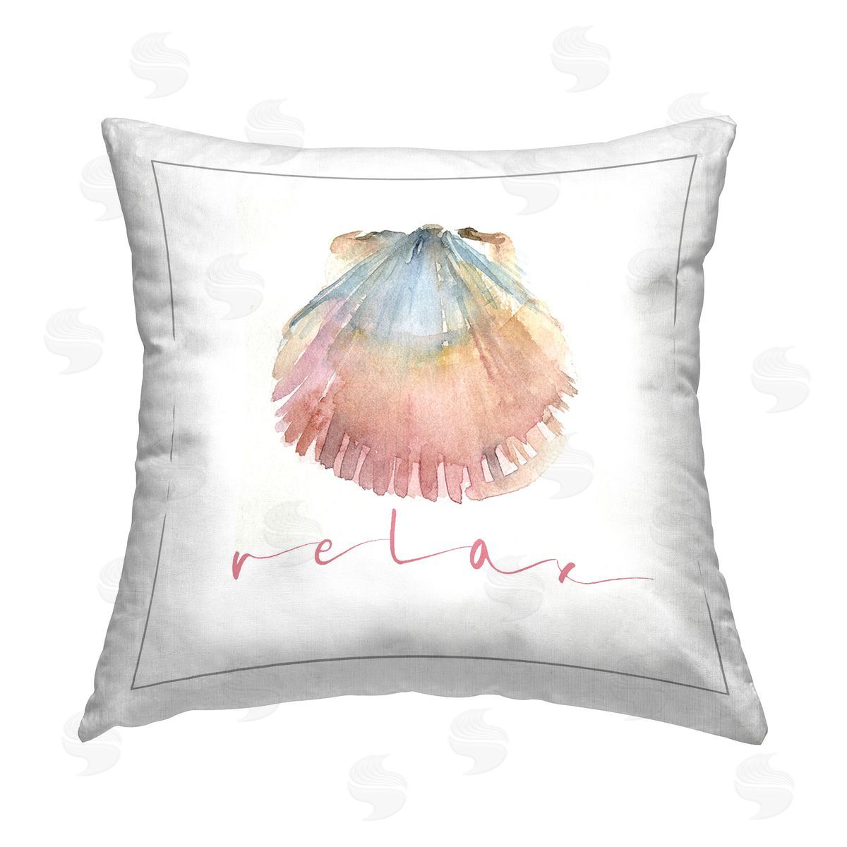 John Keeling Scallop Shell Relax Printed Plush Polyester Throw Pillow